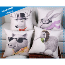 Animal Polyester Linen Throw Pillow Cushion
